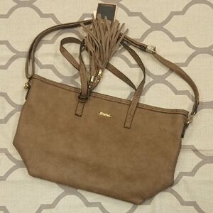 Diophy Brown Leather Oversized Purse